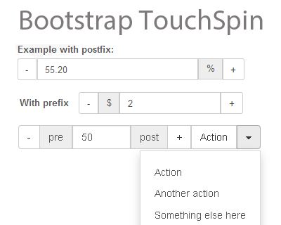 Виджет touchspin (input c выбором цифрового значения)